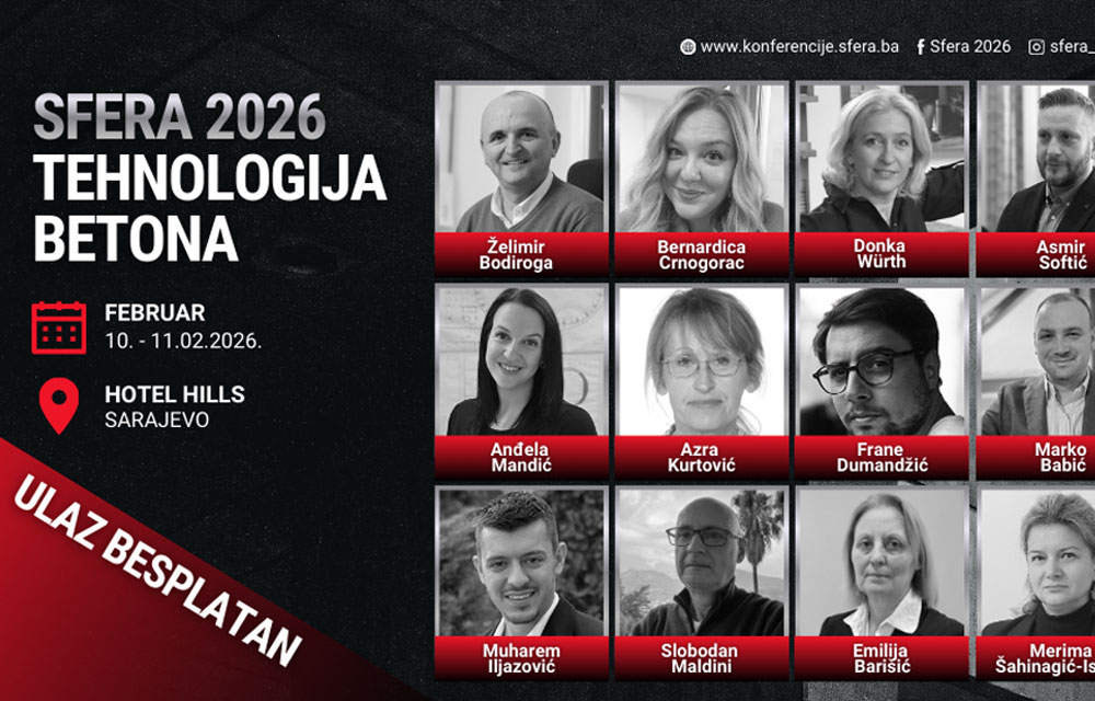 Vrhunski stručnjaci iz regiona na konferenciji "Sfera 2026: Tehnologija betona"